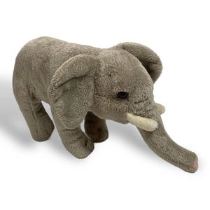 FAO Schwarz Plush ELEPHANT 10” Stuffed Animal Gray 2013 Toys R Us Geoffrey Soft